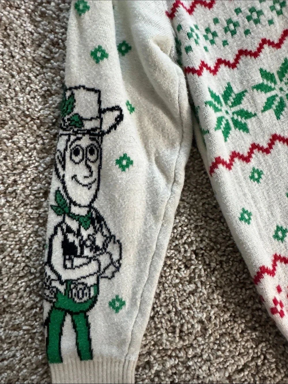 Disney Roarsome Xmas Crewneck Sweater - Cream/Green/Red